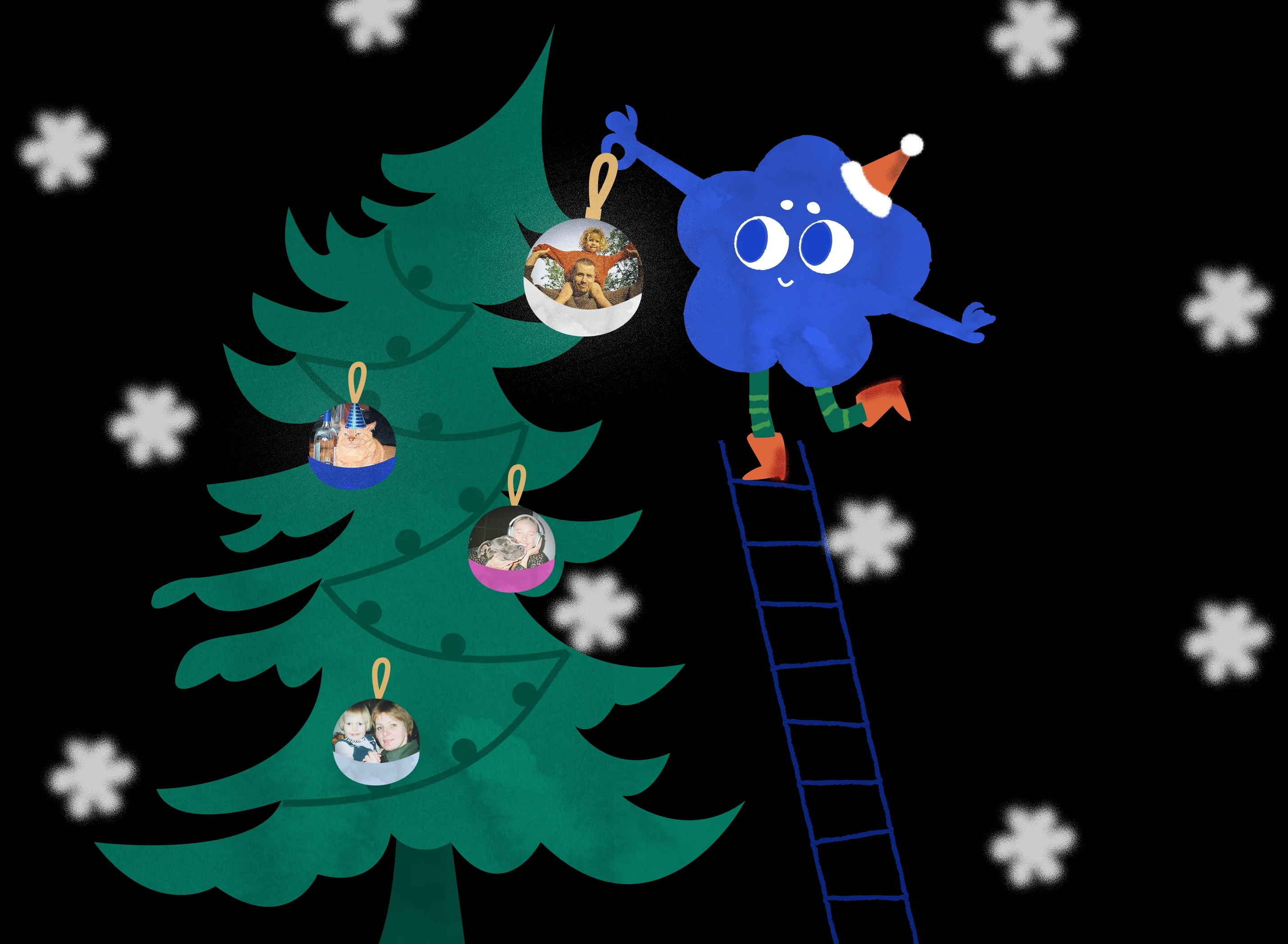 Новогодний, волшебный шар с воспоминанием