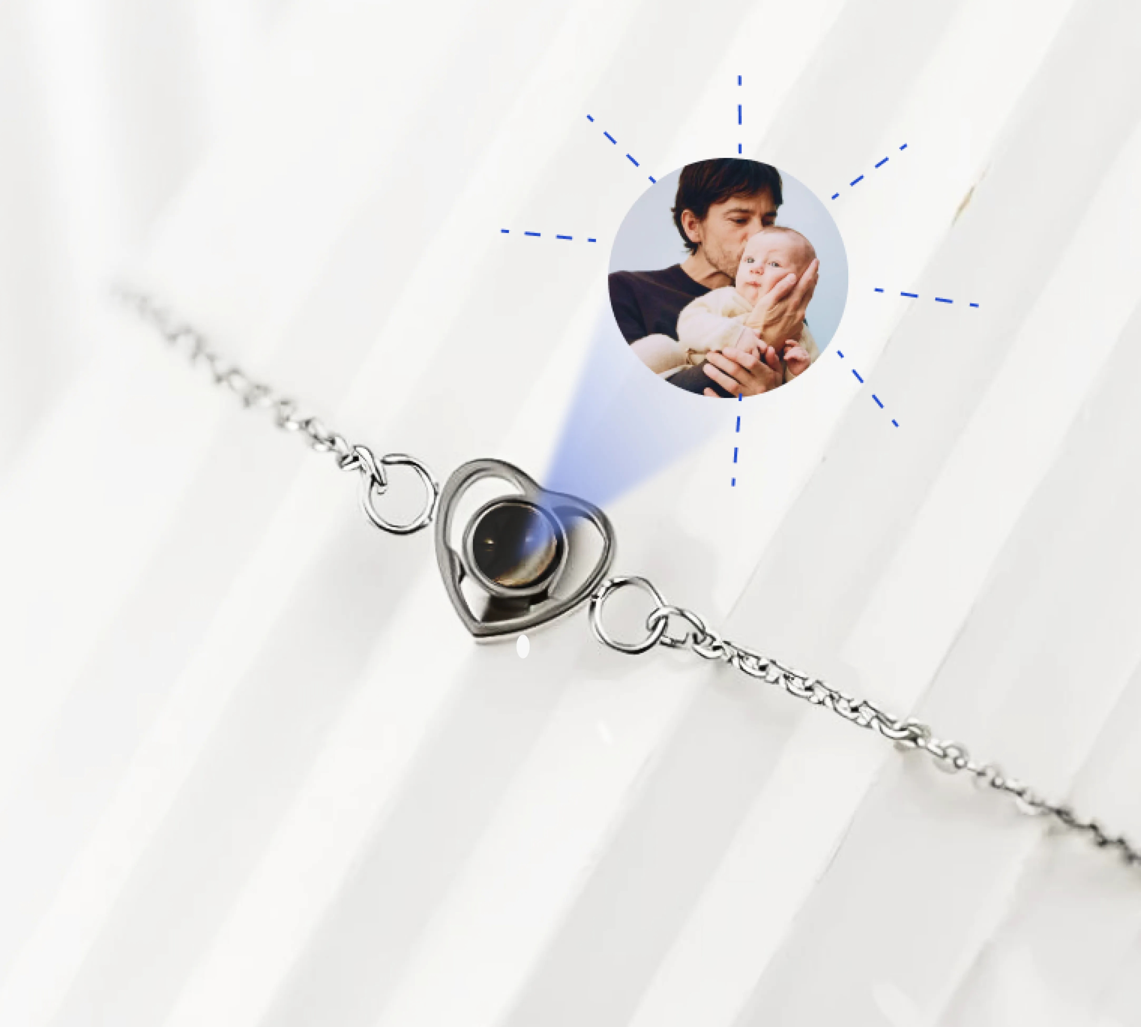 Браслет сердечко из нержавеющей стали с личной фотографией