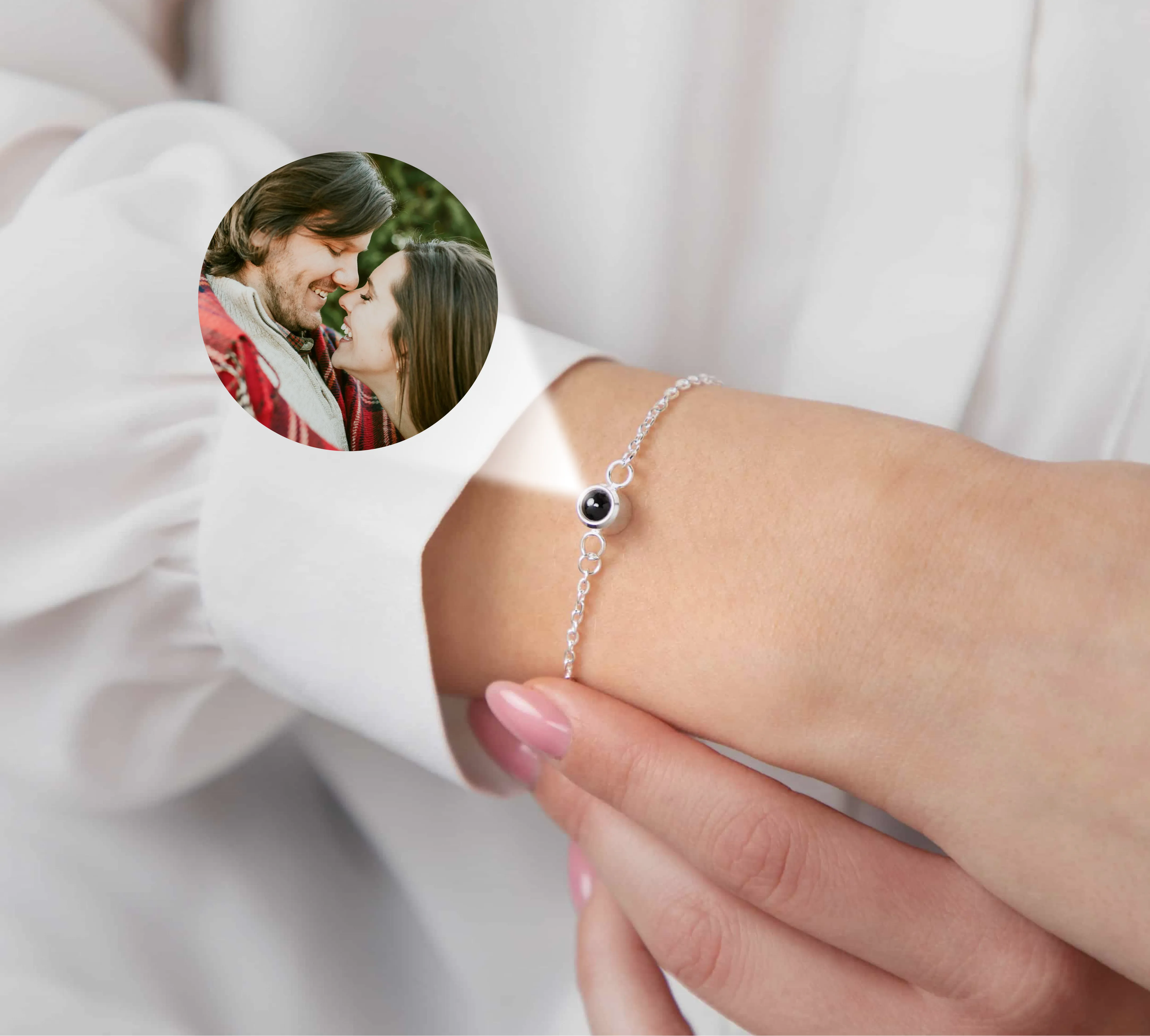 Браслет с фото кулоном золото аксессуар для неё