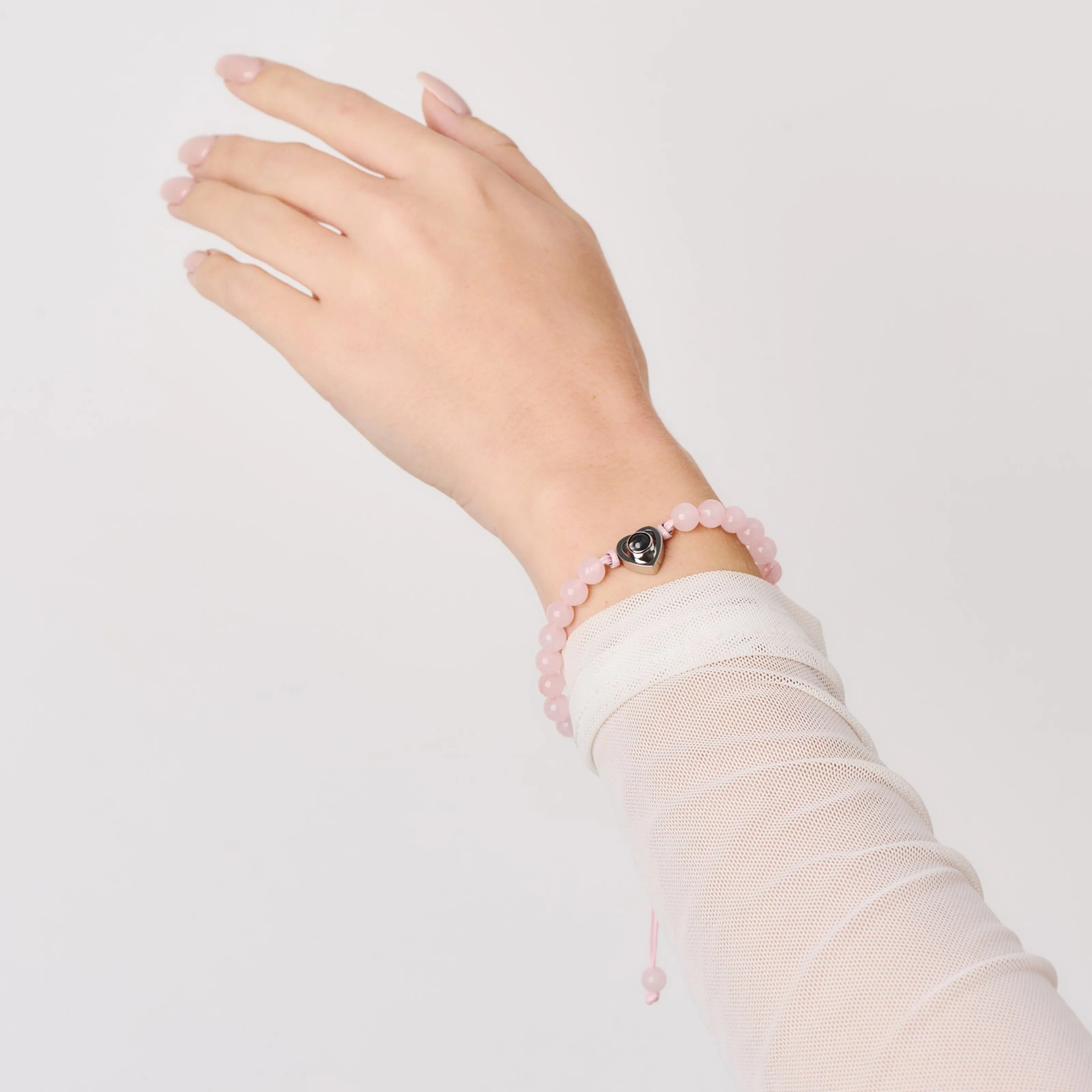 Браслет розовый кварц натуральный камень талисман