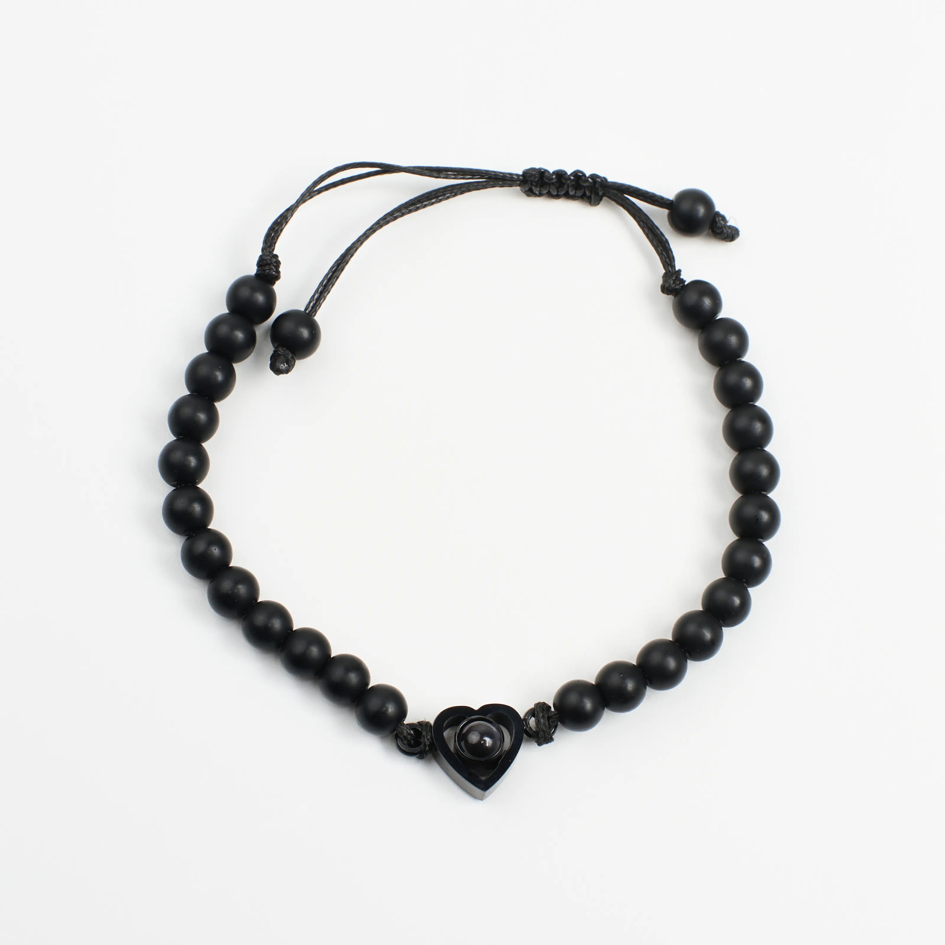 Браслет из натурального чёрного агата камень от негатива