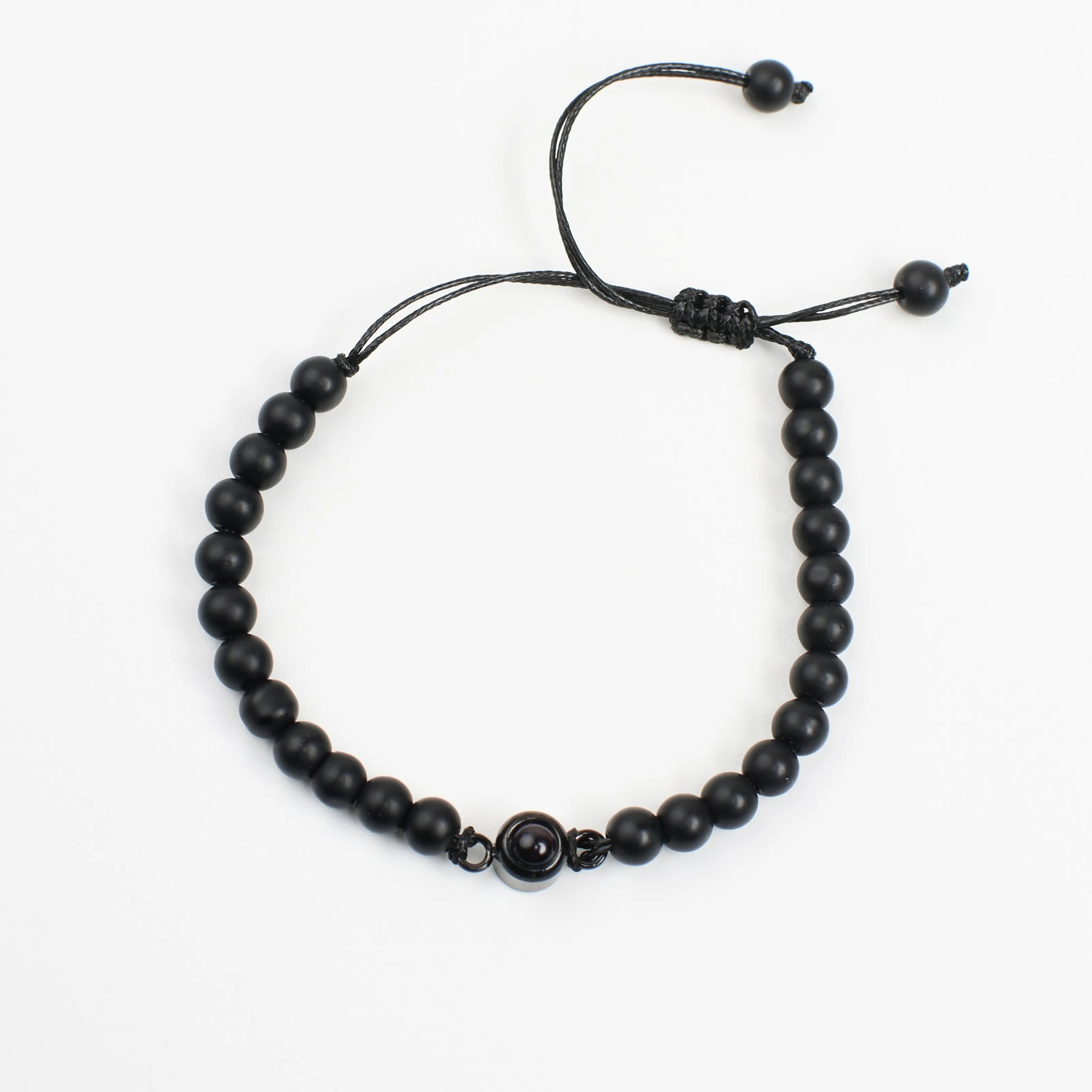 Браслет из чёрного агата защитный талисман