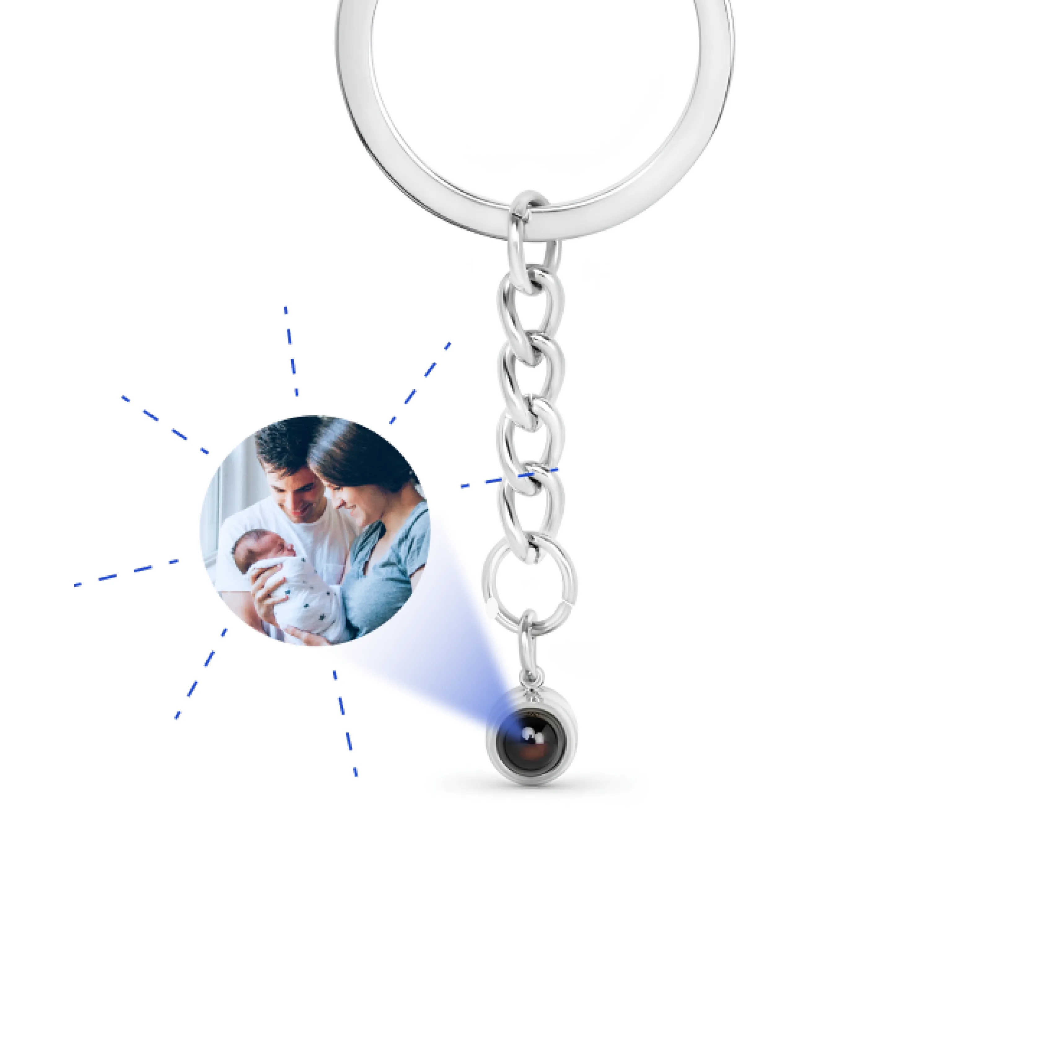Ювелирный брелок шар с вашей фотографией внутри